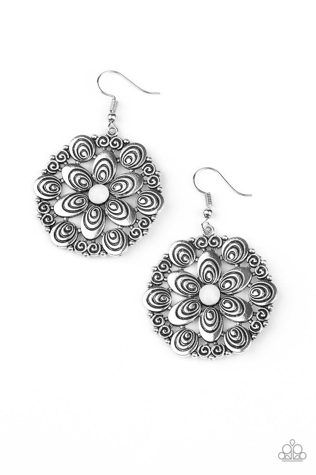 Grove Groove - White - Paparazzi Earring Image