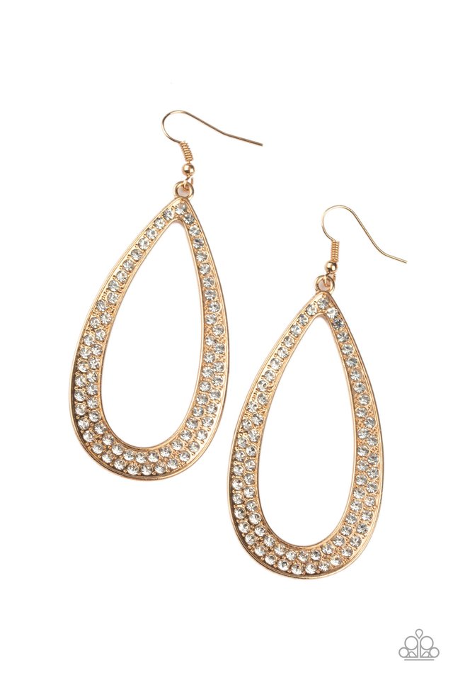 Diamond Distraction - Gold - Paparazzi Earring Image