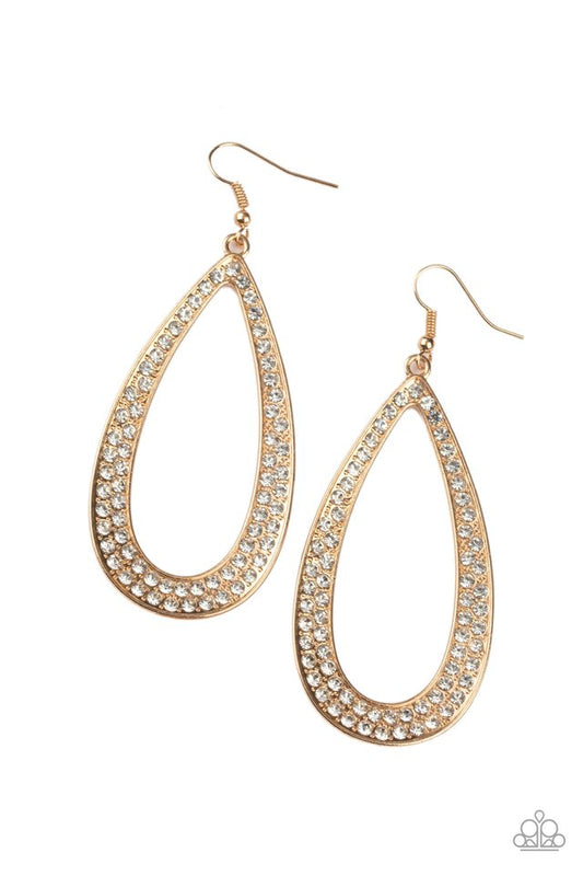 Diamond Distraction - Gold - Paparazzi Earring Image