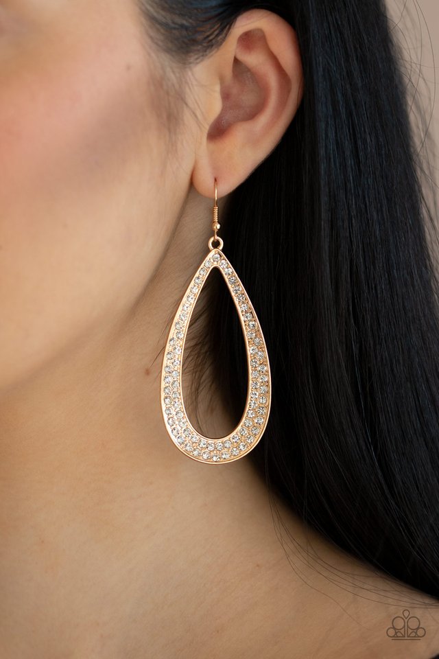 Diamond Distraction - Gold - Paparazzi Earring Image