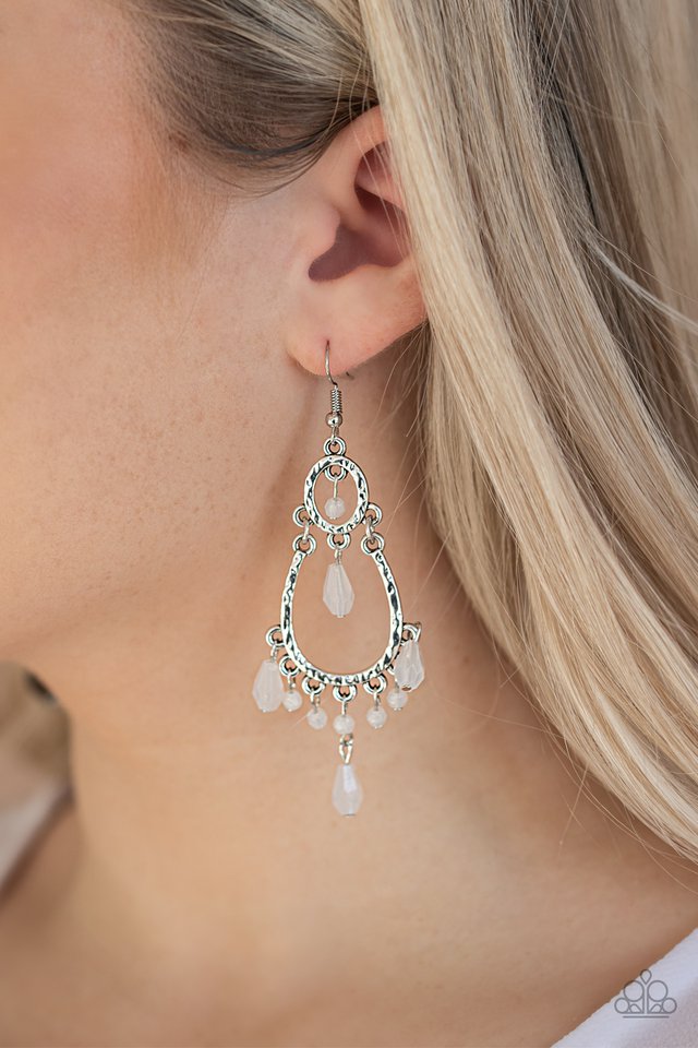 Summer Sorbet - White - Paparazzi Earring Image