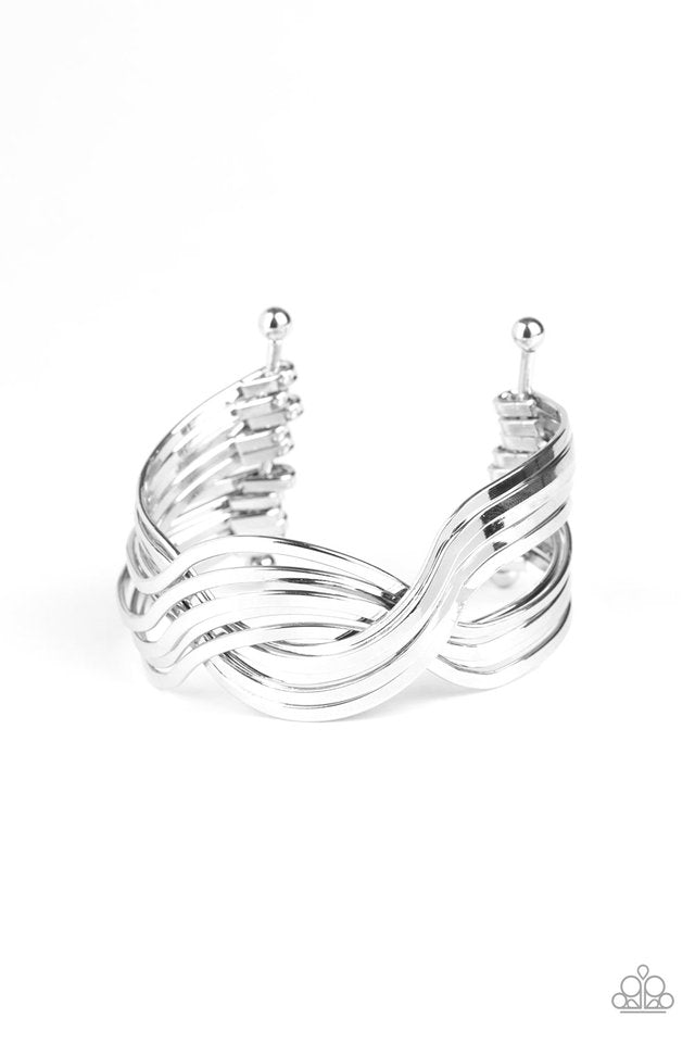 Curvaceous Curves - Silver - Paparazzi Bracelet Image