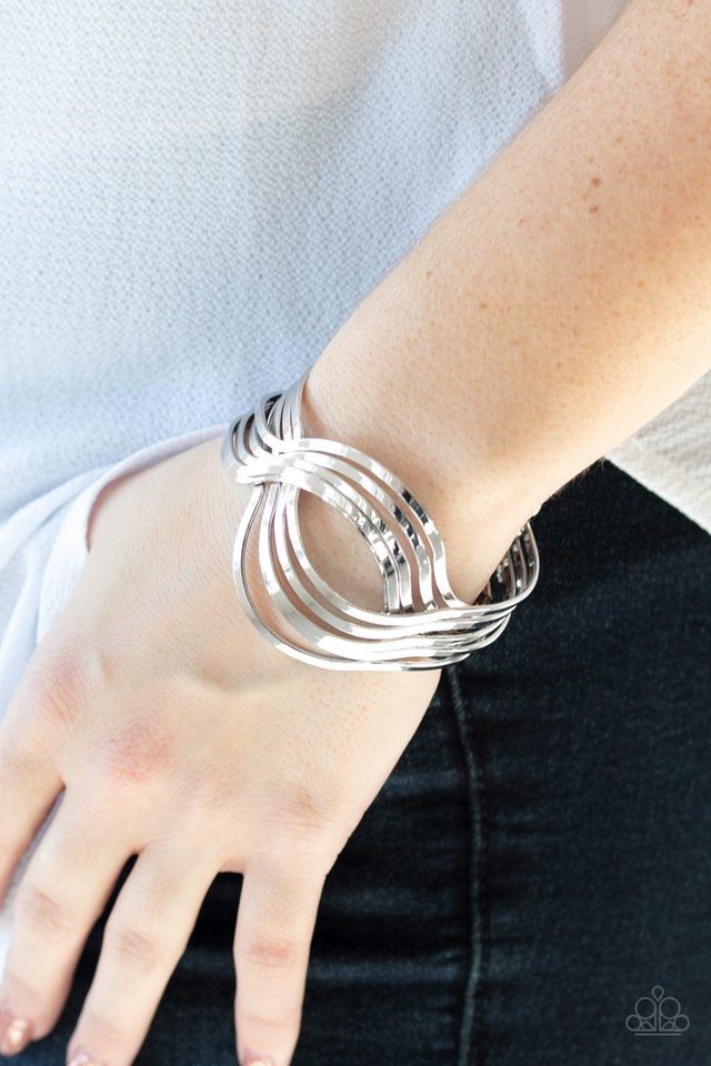Curvaceous Curves - Silver - Paparazzi Bracelet Image