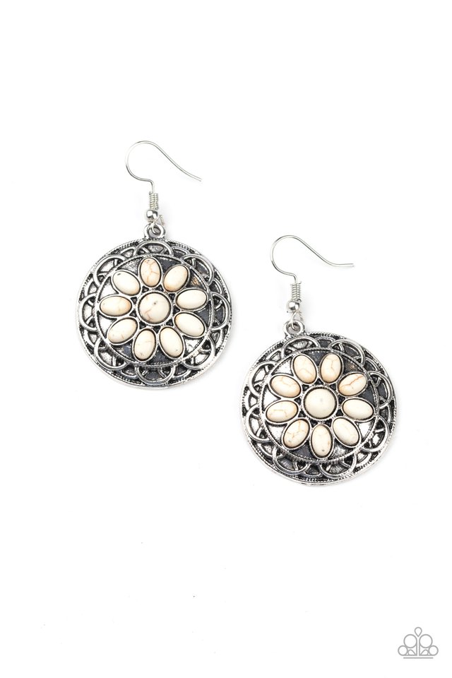 Mesa Oasis - White - Paparazzi Earring Image