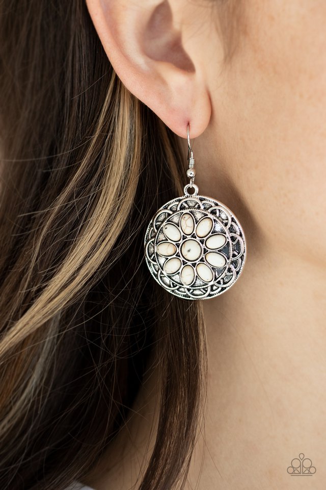 Mesa Oasis - White - Paparazzi Earring Image