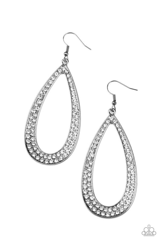 Diamond Distraction - Black - Paparazzi Earring Image