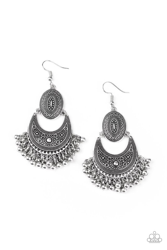 Paparazzi Earring ~ Western Trails - Silver