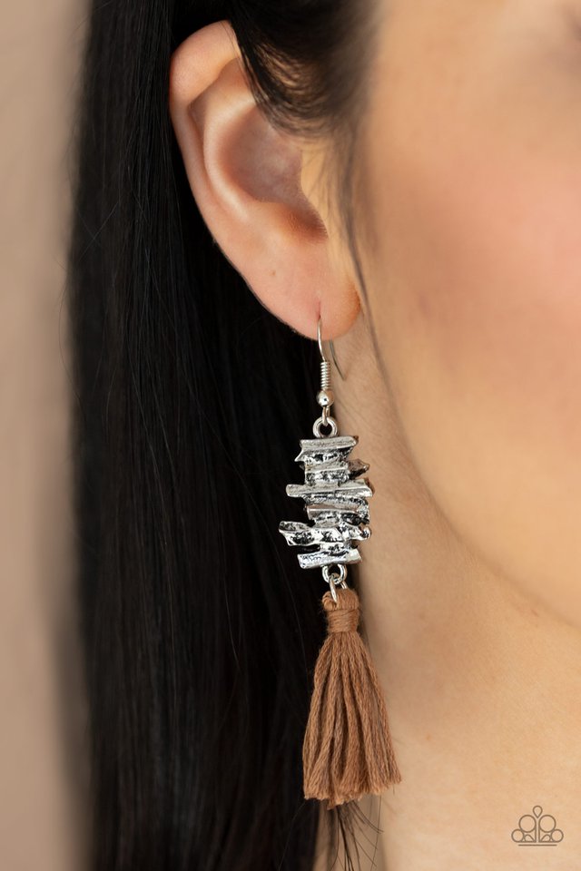 Tiki Tassel - Brown - Paparazzi Earring Image