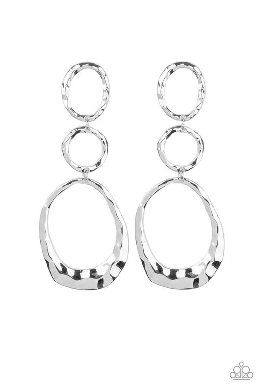 Radically Rippled - Silver - Paparazzi Earring Image