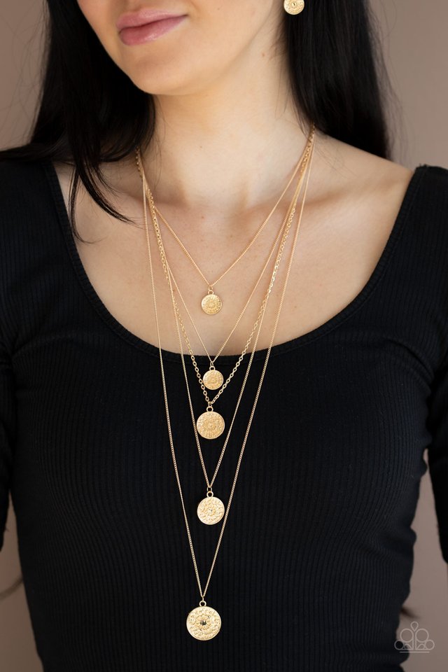 Medallion Marvel - Gold - Paparazzi Necklace Image