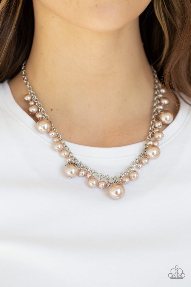 Uptown Pearls - Brown - Paparazzi Necklace Image