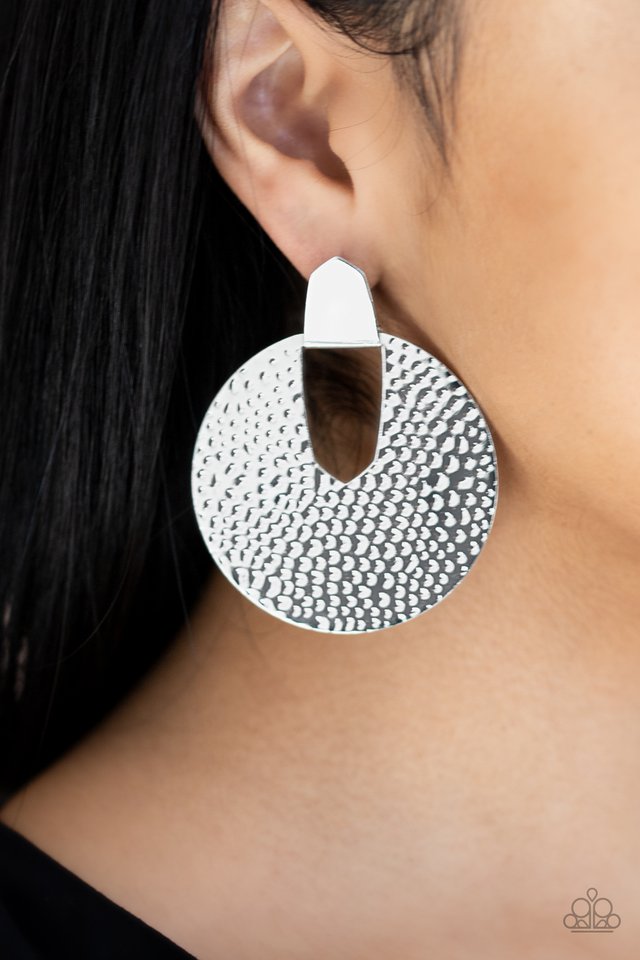 Bold Intentions - Silver - Paparazzi Earring Image