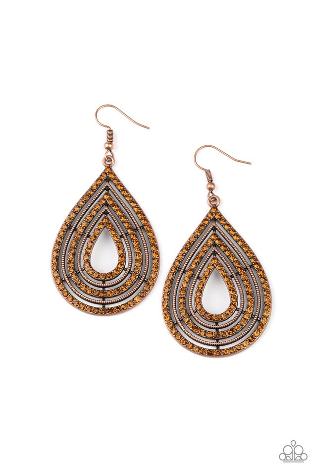 5th Avenue Attraction - Copper - Paparazzi Earring Image