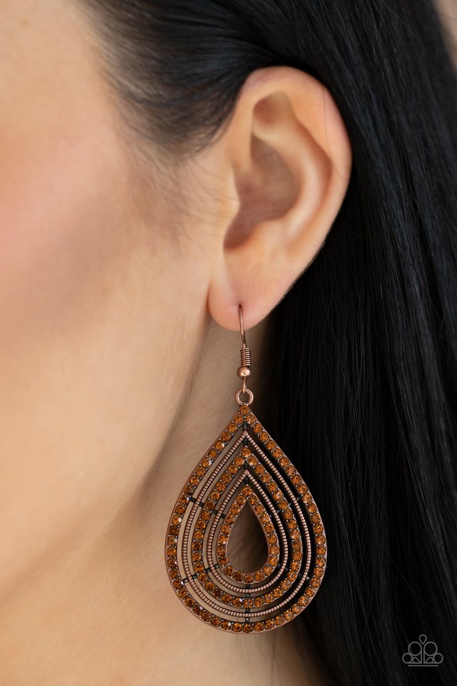 5th Avenue Attraction - Copper - Paparazzi Earring Image