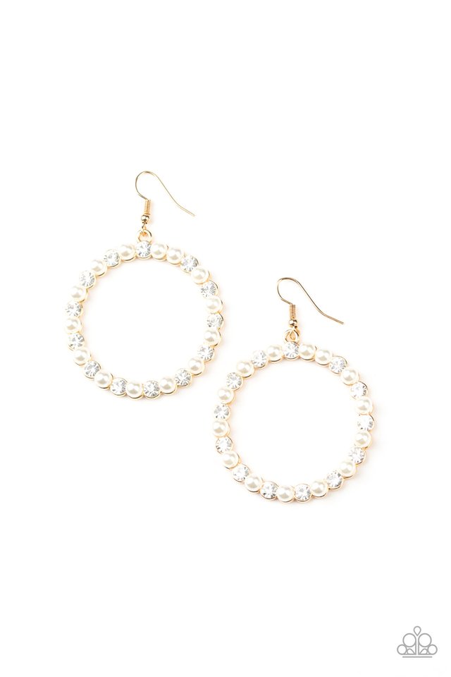 Pearl Palace - Gold - Paparazzi Earring Image