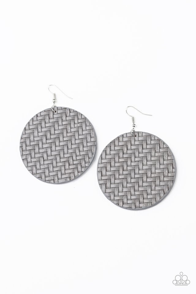 Plaited Plains - Silver - Paparazzi Earring Image