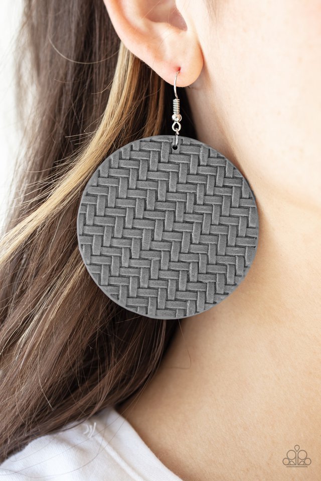 Plaited Plains - Silver - Paparazzi Earring Image