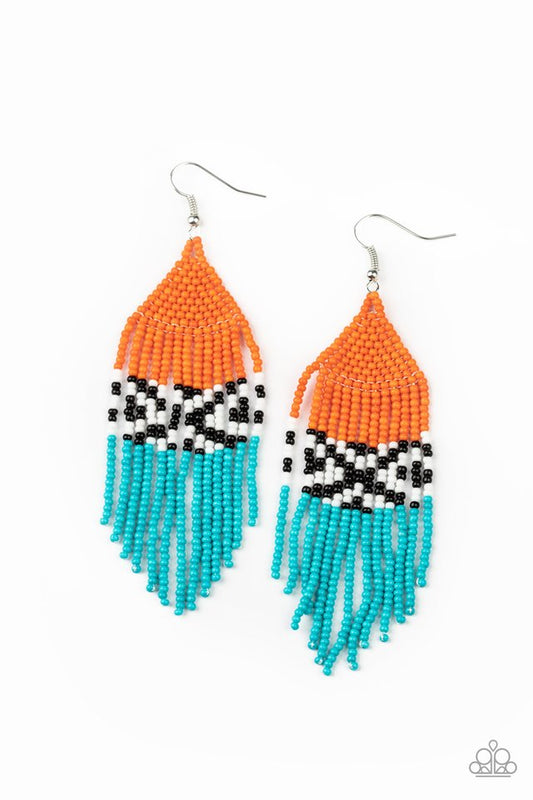 Beautifully BEADazzling - Orange - Paparazzi Earring Image