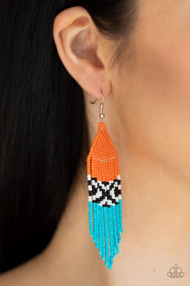 Beautifully BEADazzling - Orange - Paparazzi Earring Image