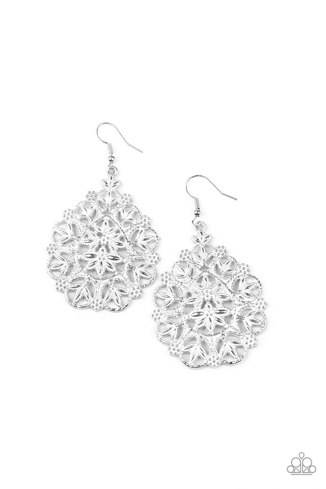 Floral Affair - White - Paparazzi Earring Image