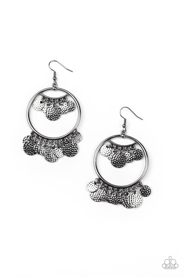 All-CHIME High - Black - Paparazzi Earring Image