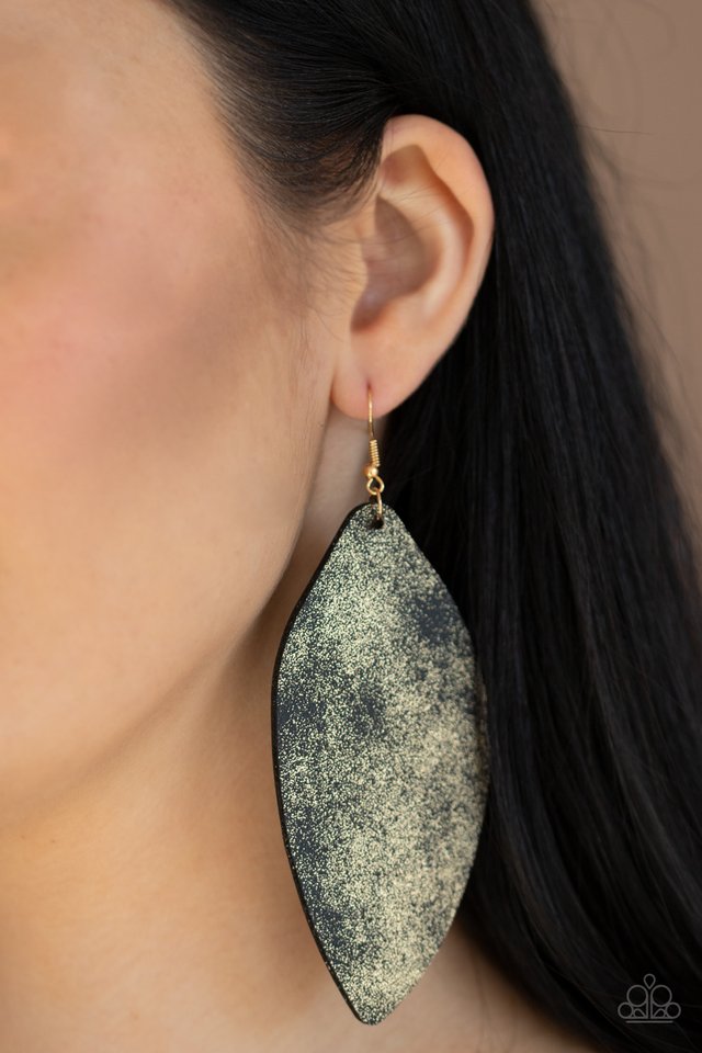 Serenely Smattered - Gold - Paparazzi Earring Image