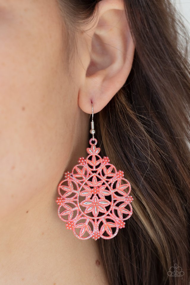 Floral Affair - Orange - Paparazzi Earring Image