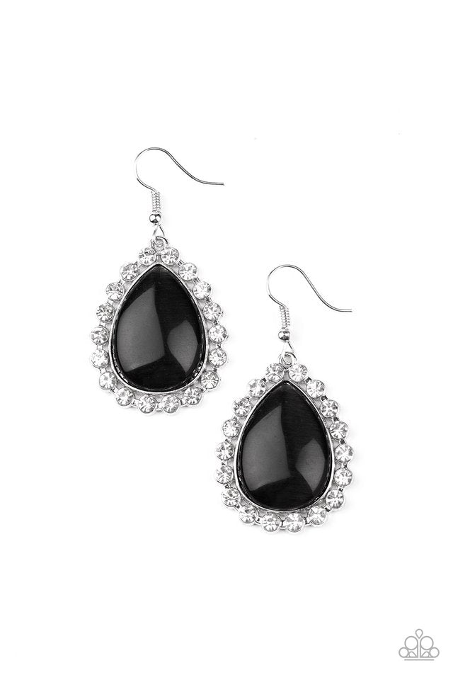 Teardrop Trendsetter - Black - Paparazzi Earring Image