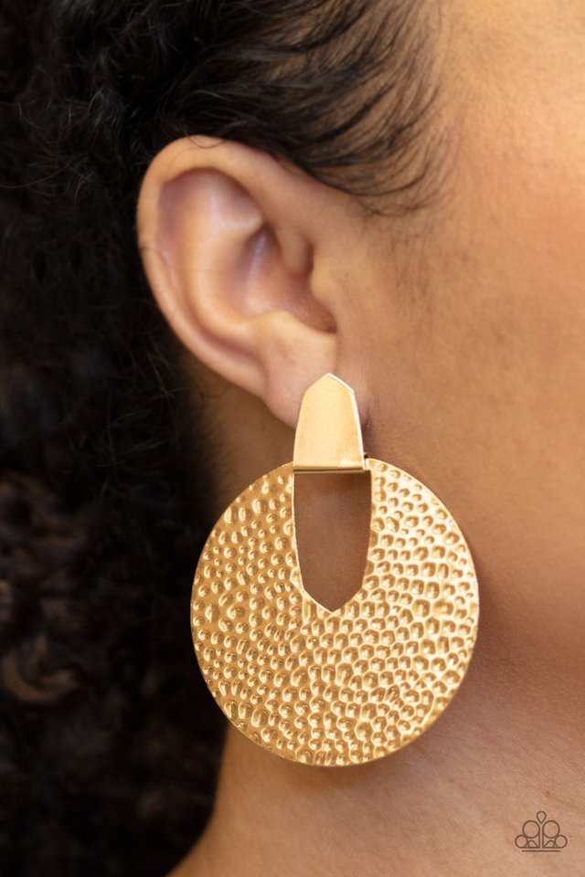 Bold Intentions - Gold - Paparazzi Earring Image
