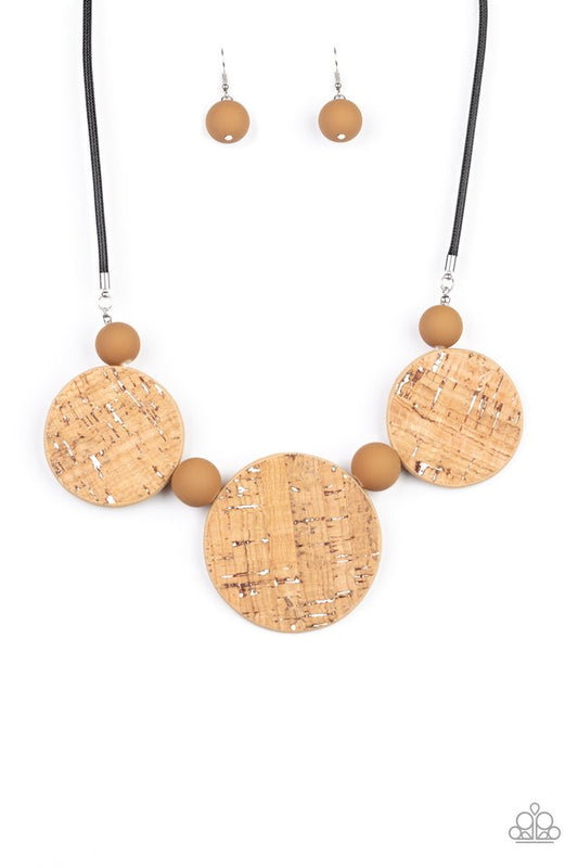 Pop The Cork - White - Paparazzi Necklace Image
