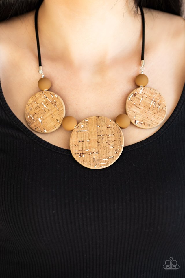 Pop The Cork - White - Paparazzi Necklace Image