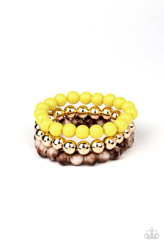 Courageously Couture - Yellow - Paparazzi Bracelet Image