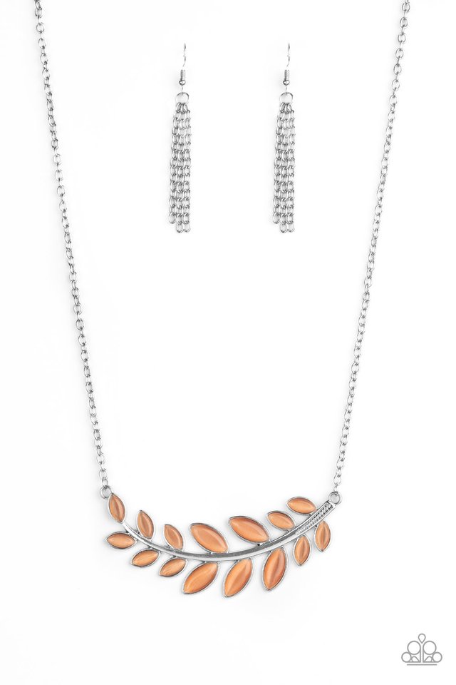 Frosted Foliage - Orange - Paparazzi Necklace Image