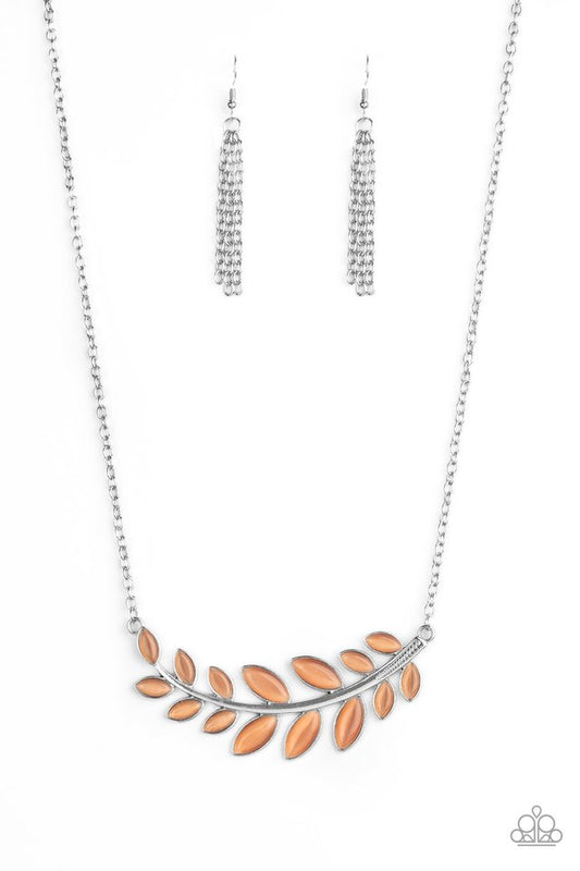Frosted Foliage - Orange - Paparazzi Necklace Image