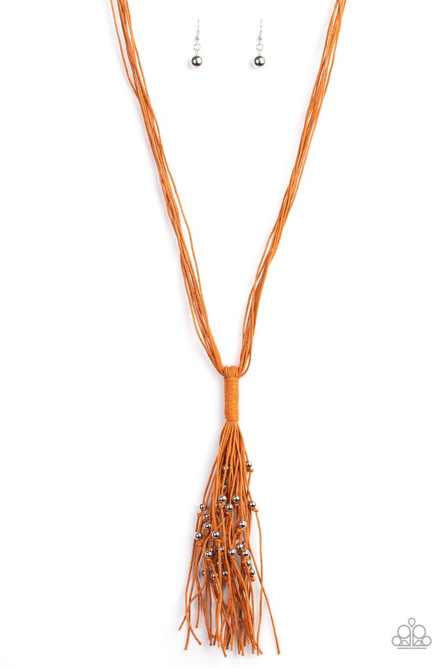 Hand-Knotted Knockout - Orange - Paparazzi Necklace Image