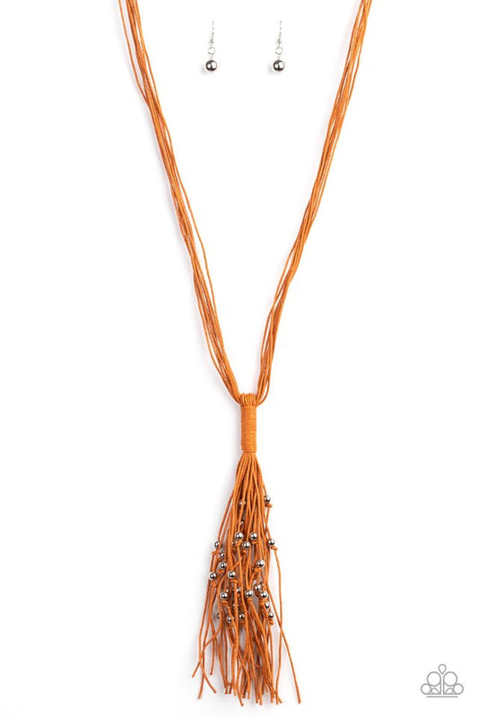 Hand-Knotted Knockout - Orange - Paparazzi Necklace Image