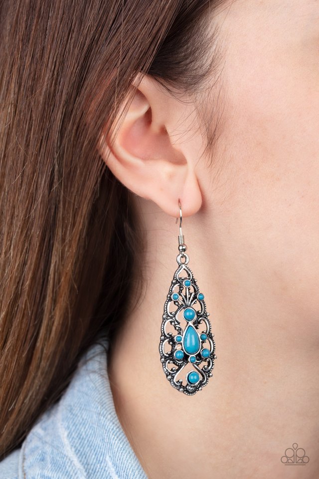 Fantastically Fanciful - Blue - Paparazzi Earring Image