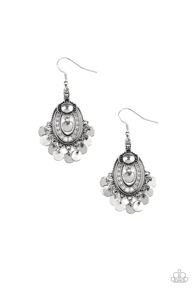 Chime Chic - Silver - Paparazzi Earring Image