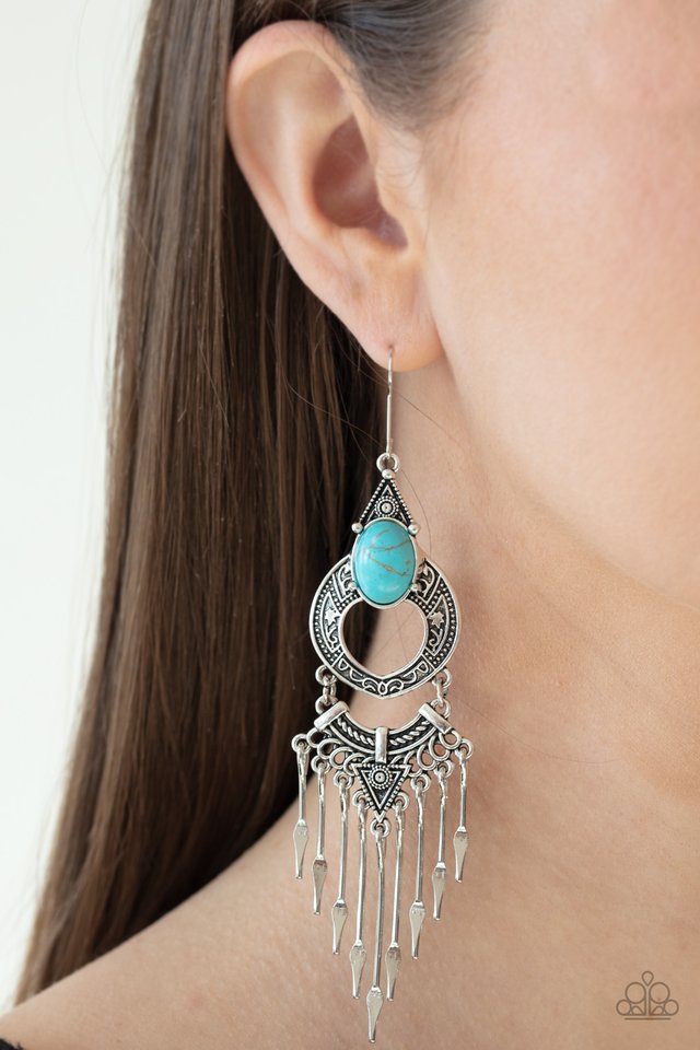 Southern Spearhead - Blue - Paparazzi Earring Image