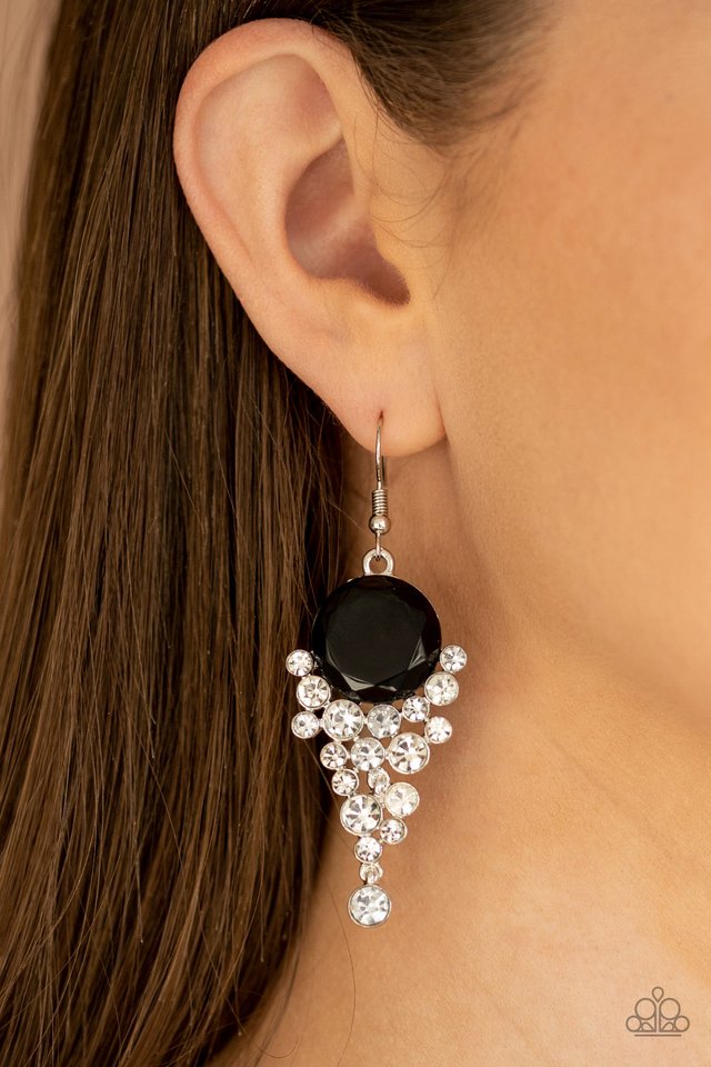 Elegantly Effervescent - Black - Paparazzi Earring Image