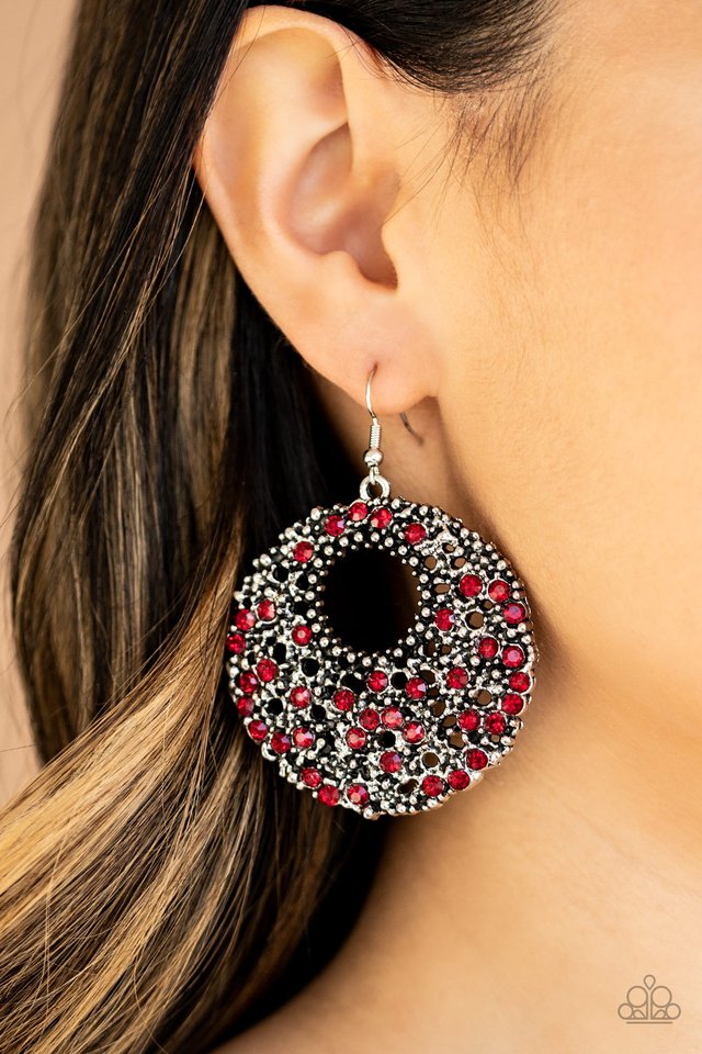 Starry Showcase - Red - Paparazzi Earring Image