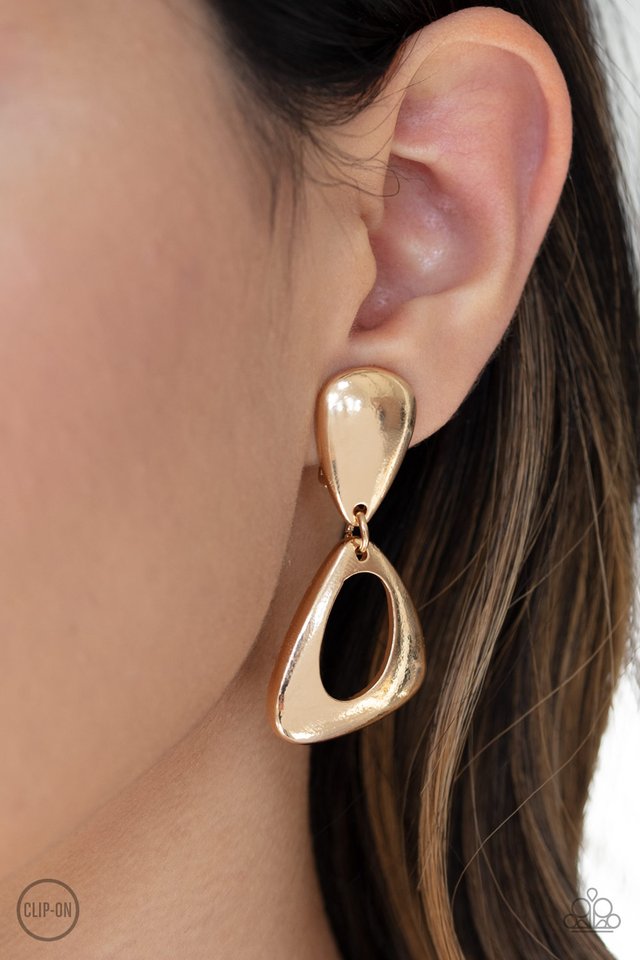 Going for BROKER - Gold - Paparazzi Earring Image