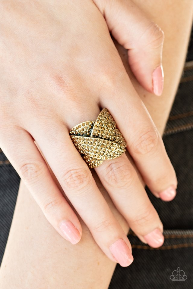 Scandalous Shimmer - Brass - Paparazzi Ring Image