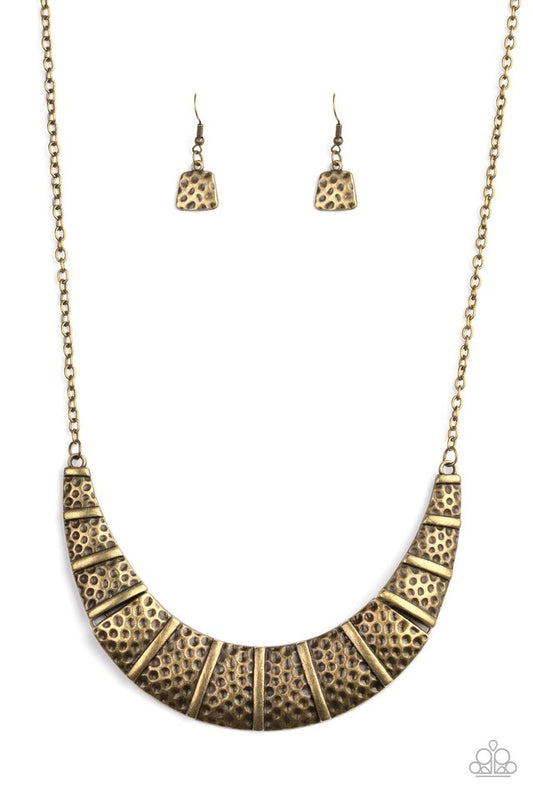 Metallic Mechanics - Brass - Paparazzi Necklace Image