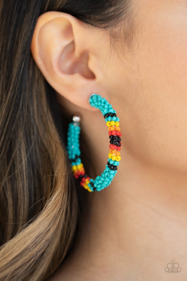 Bodaciously Beaded - Blue - Paparazzi Earring Image