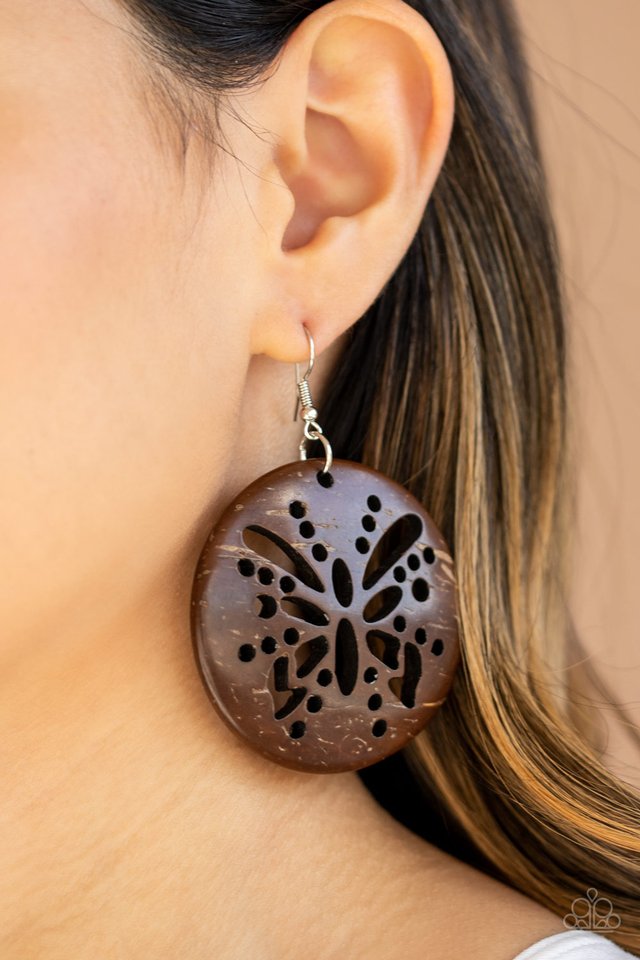 Bali Butterfly - Brown - Paparazzi Earring Image