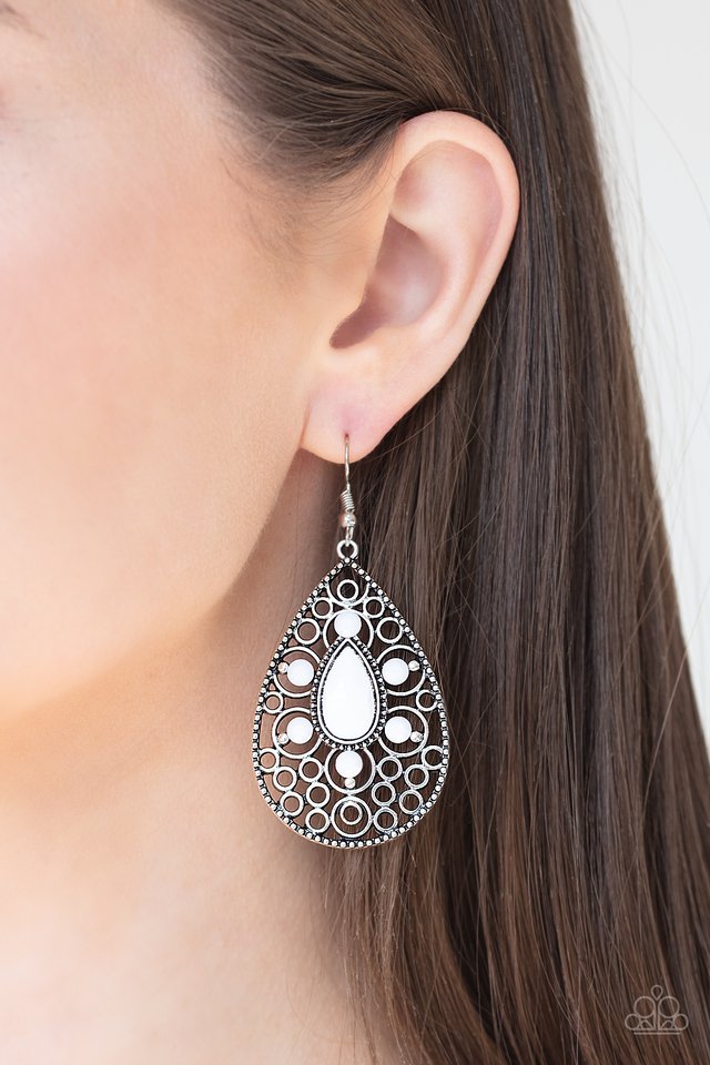 Modern Garden - White - Paparazzi Earring Image