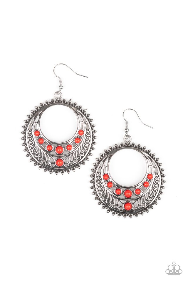 Boho Bliss - Red - Paparazzi Earring Image