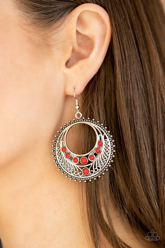 Boho Bliss - Red - Paparazzi Earring Image