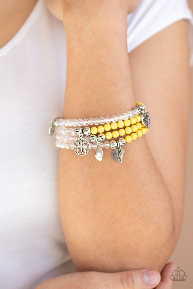 Colorfully Cupid - Yellow - Paparazzi Bracelet Image